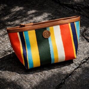 Tory Burch Multicolor Striped Cosmetic Bag